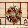 Festive Wreath with Jute and Pinecones
