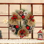 Festive Wreath with Jute and Pinecones