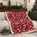 Festive Throw Blanket, Gingerbread Print