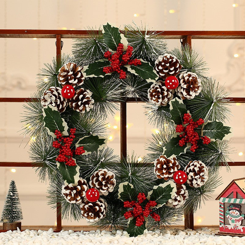 Festive Wreath with Jute and Pinecones