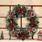 Festive Wreath with Jute and Pinecones