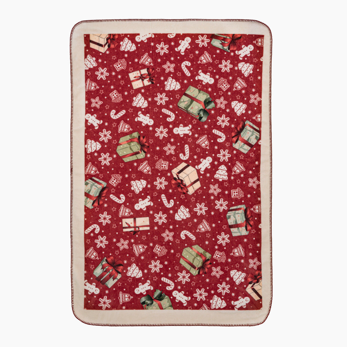 Festive Throw Blanket, Gingerbread Print