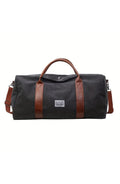 Washed Canvas Duffel Bag with Leather-Look Handles
