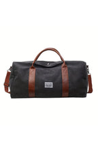Washed Canvas Duffel Bag with Leather-Look Handles