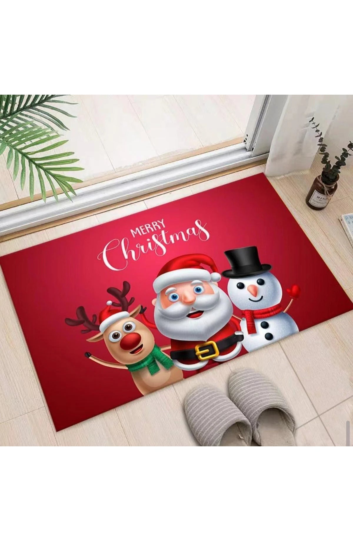 Christmas Door Mat with Santa and Friends