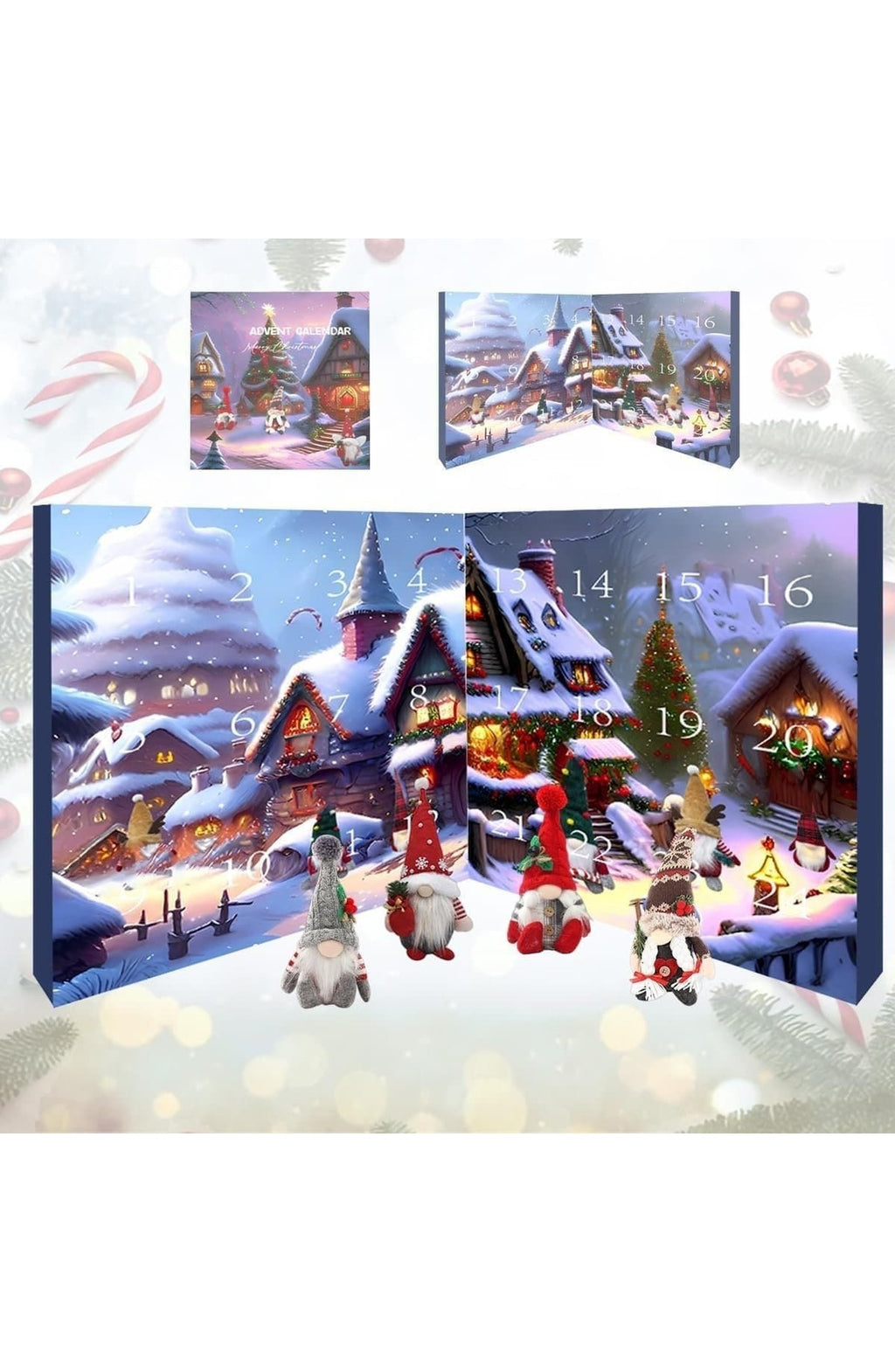 Gnome Advent Calendar with Plush Figures