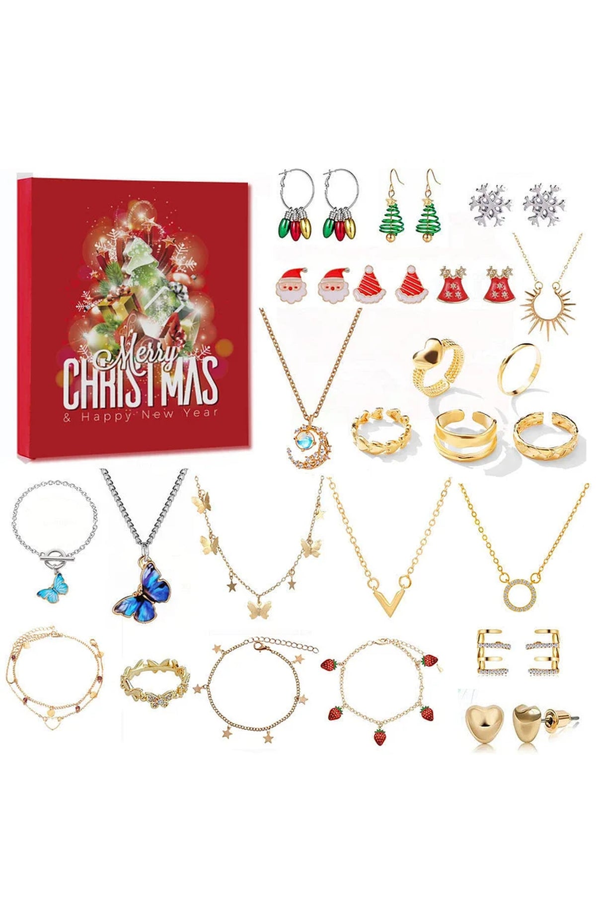 Jewellery Advent Calendar with 24 Pieces