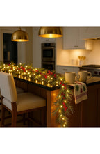 LED Christmas Garland with Red Berries 1.8 m