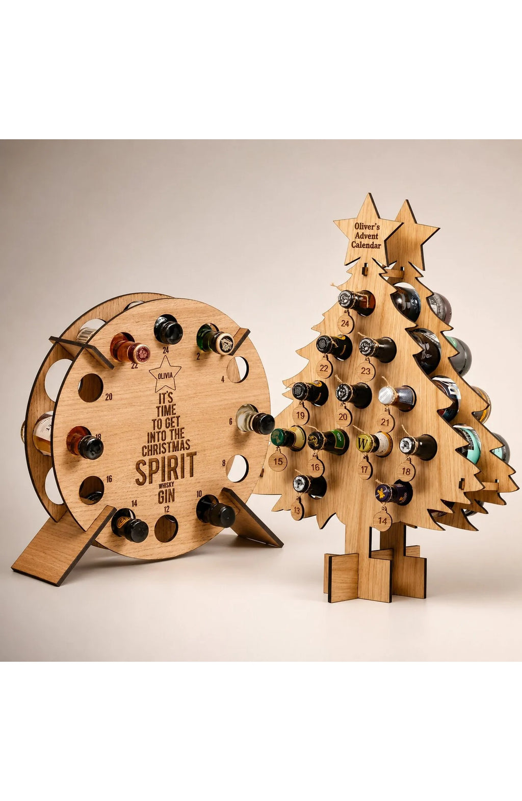 Wooden Bottle Advent Calendar
