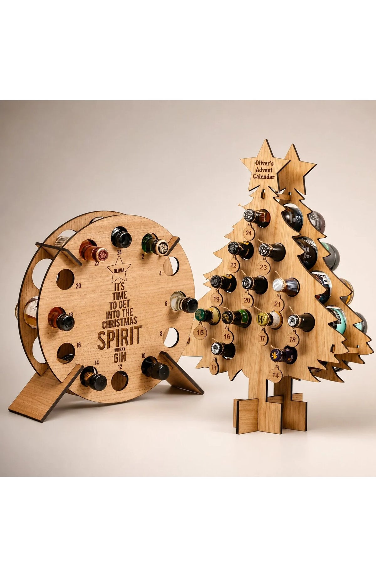 Wooden Bottle Advent Calendar