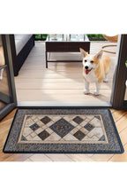 Machine Washable Door Mat with Geometric Border