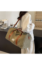 Washed Canvas Duffel Bag with Leather-Look Handles