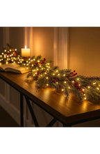 LED Christmas Garland with Red Berries 1.8 m