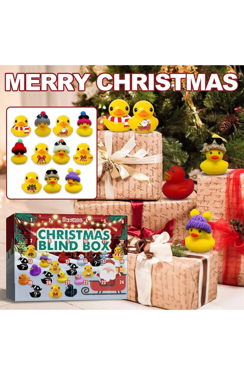 Rubber Duck Advent Calendar with 24 Ducks