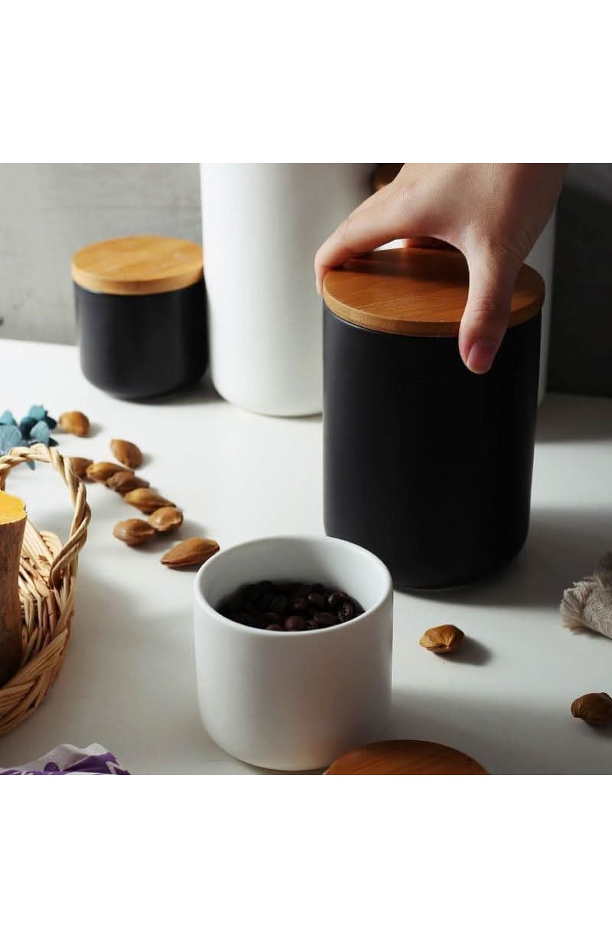 Ceramic Storage Jar with Airtight Bamboo Lid