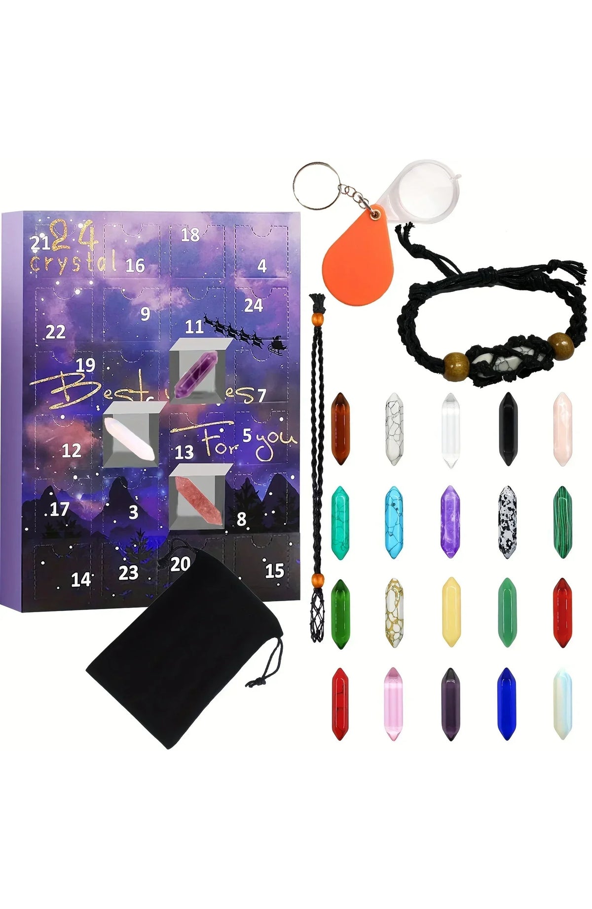 Crystal Advent Calendar with 24 Stones