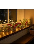 LED Christmas Garland with Red Berries 1.8 m