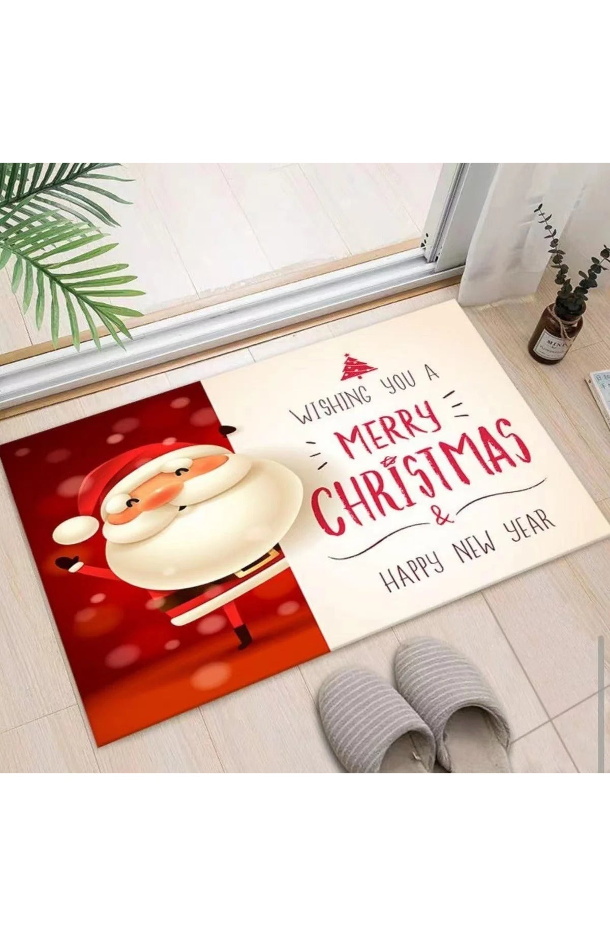 Christmas Door Mat with Santa and Friends