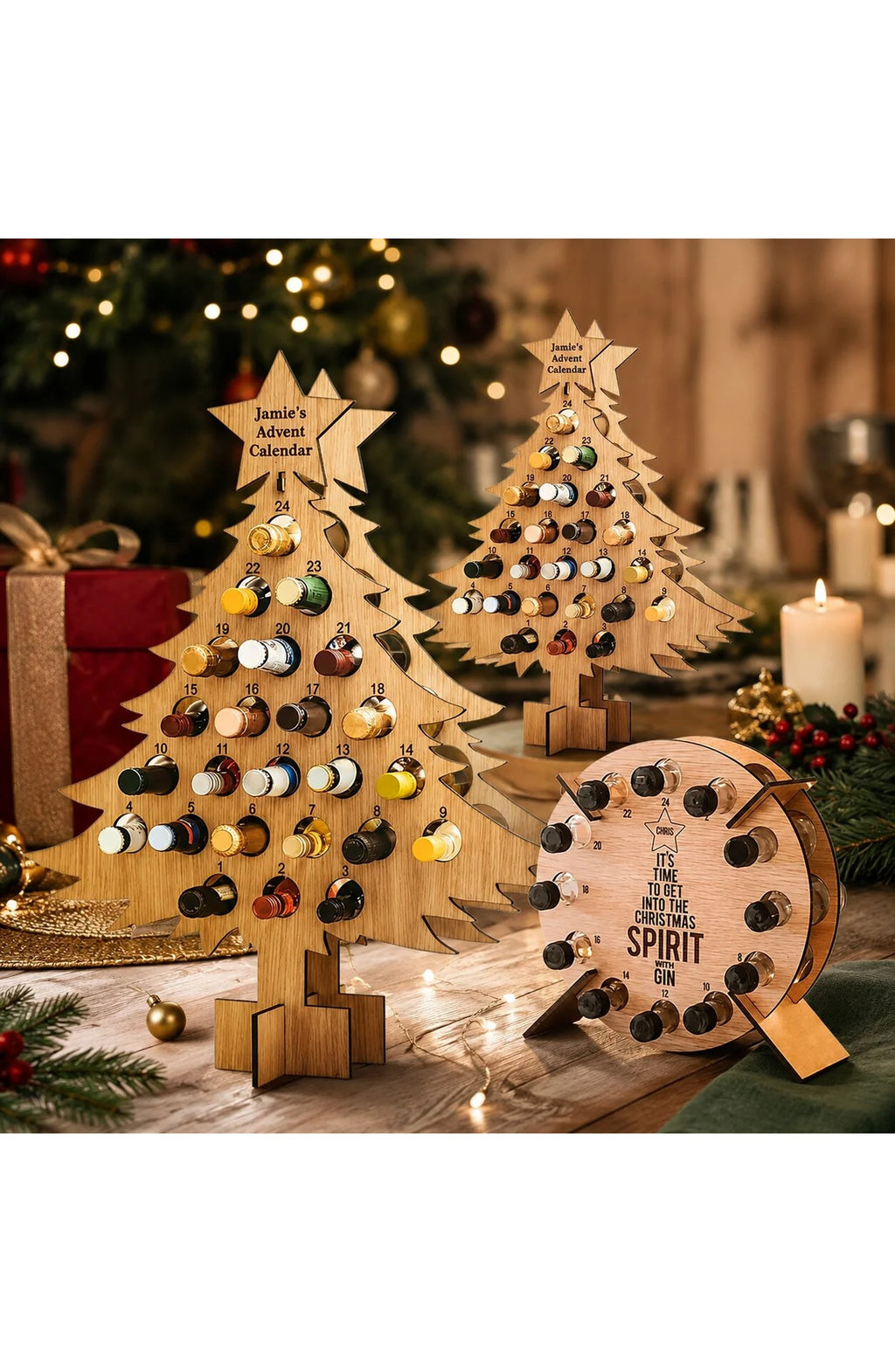 Wooden Bottle Advent Calendar