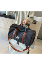Washed Canvas Duffel Bag with Leather-Look Handles